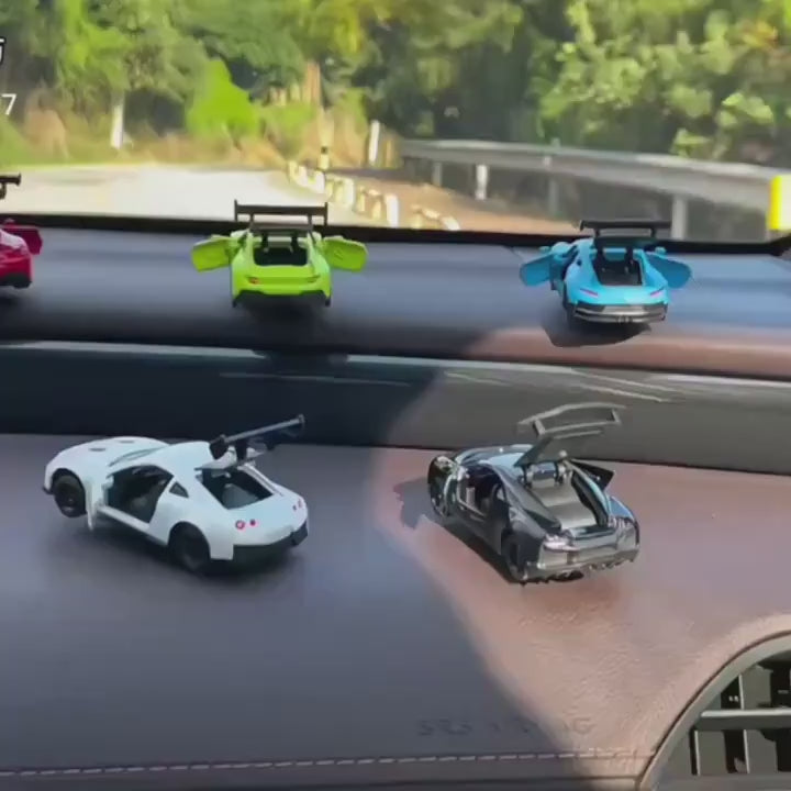 Video Demo Drifting Sports Car Dashboard Ornament Motion Pull Back Motor XB9150432