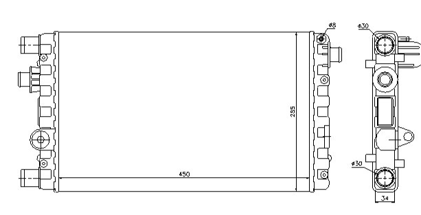 Radiator cooling aluminium front view – MAP-100769