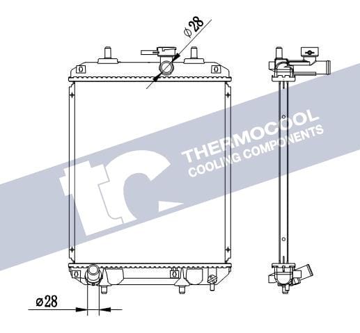 Radiator for Daihatsu Sirion 1.3 manual 2001 to 2010 South Africa RAD2060D

