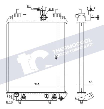 I-Radiator Daihatsu Sirion 1.3 automatic 2001 - 2010 RAD2020D