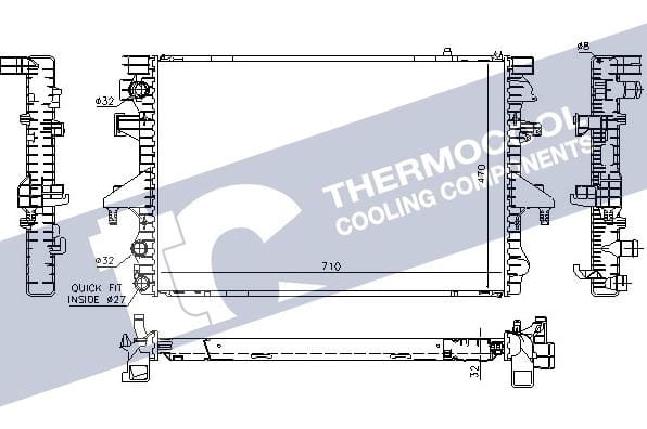 Aluminium radiator for VW Kombi T5 1.9 TDI 2006 to 2009 AXB AXC – South Africa fitment N65282A