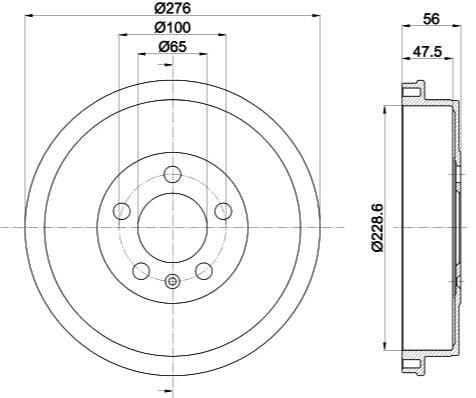 Agterste Remtrommel 230mm VW Polo 6 1.4 CLP 2016 (BD9046) 