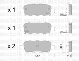 Rear Brake Pads for Nissan Qashqai, Juke, X-Trail, Renault Koleos, Suzuki – South Africa fitment 22-0612-0

