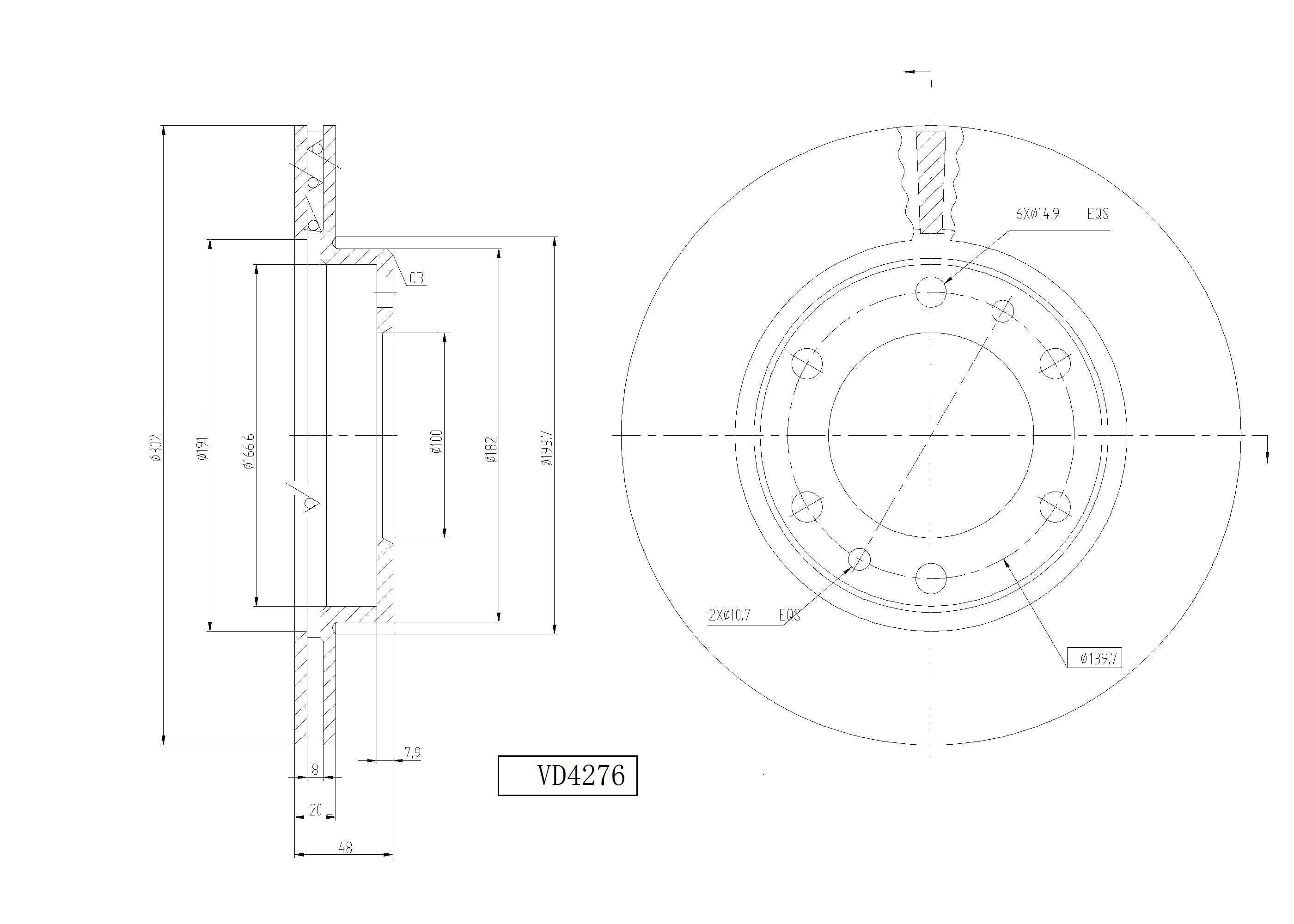 Front Brake Disc Toyota Land Cruiser 3F 1FZ-F 1HZ ADE236 1983 to 2010 VD6276