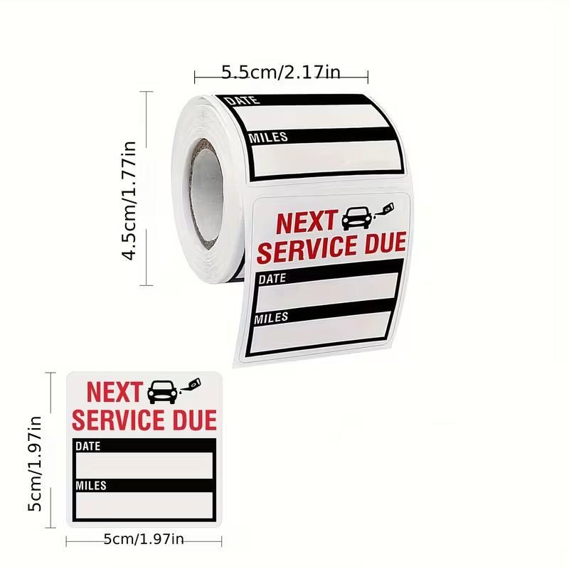 Service Due Reminder Stickers Oil Change Date and Mileage Labels (150 Pack) - TP289116
