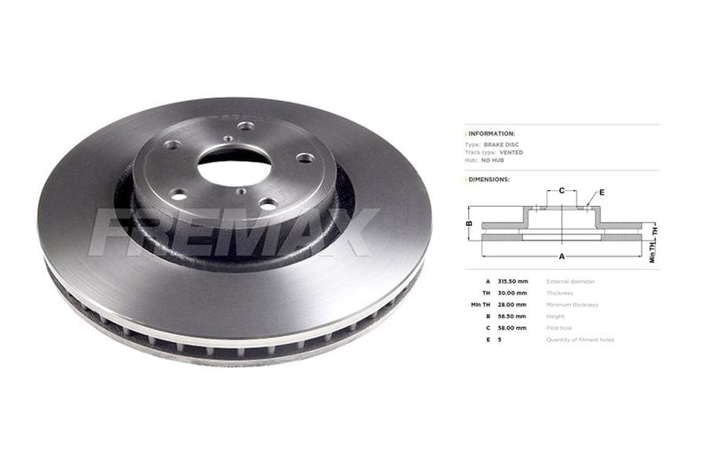 Front Brake Disc – Subaru WRX FA20E (2014–2022) BD7080