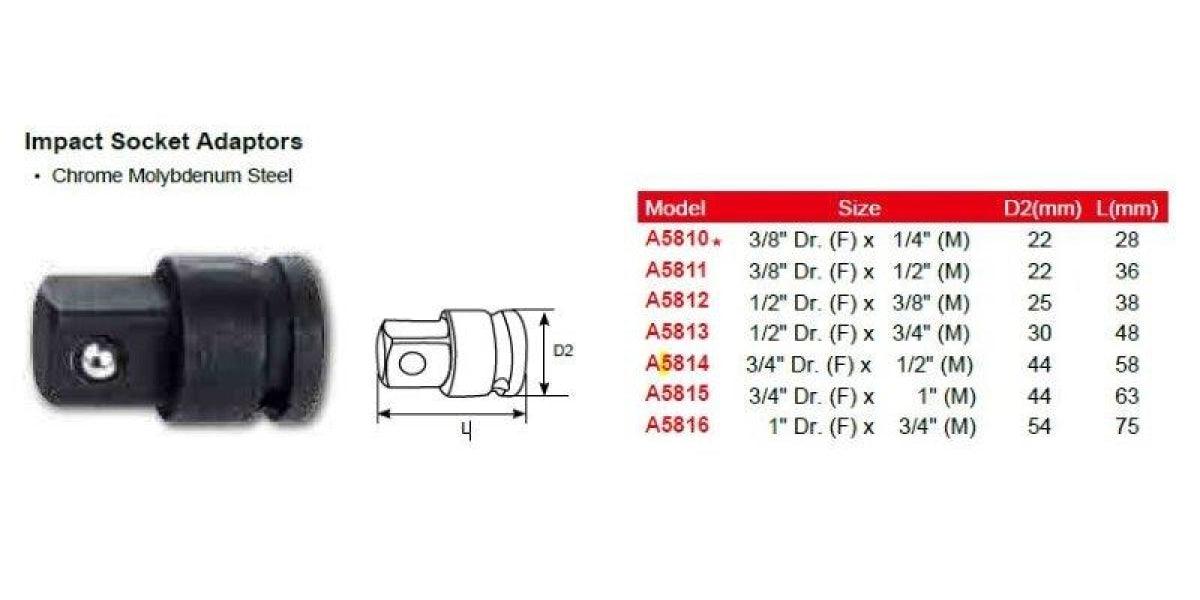 1 Dr (F) X 3/4 (M) Air Impact Adaptor AMPRO A5816 - Modern Auto Parts 