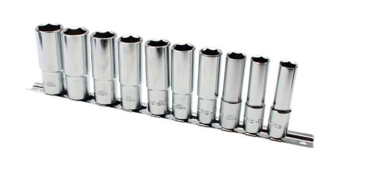 10Pc 3/8 Dr. Deep Socket Set (10 - 19Mm) Ampro T45204 Tools