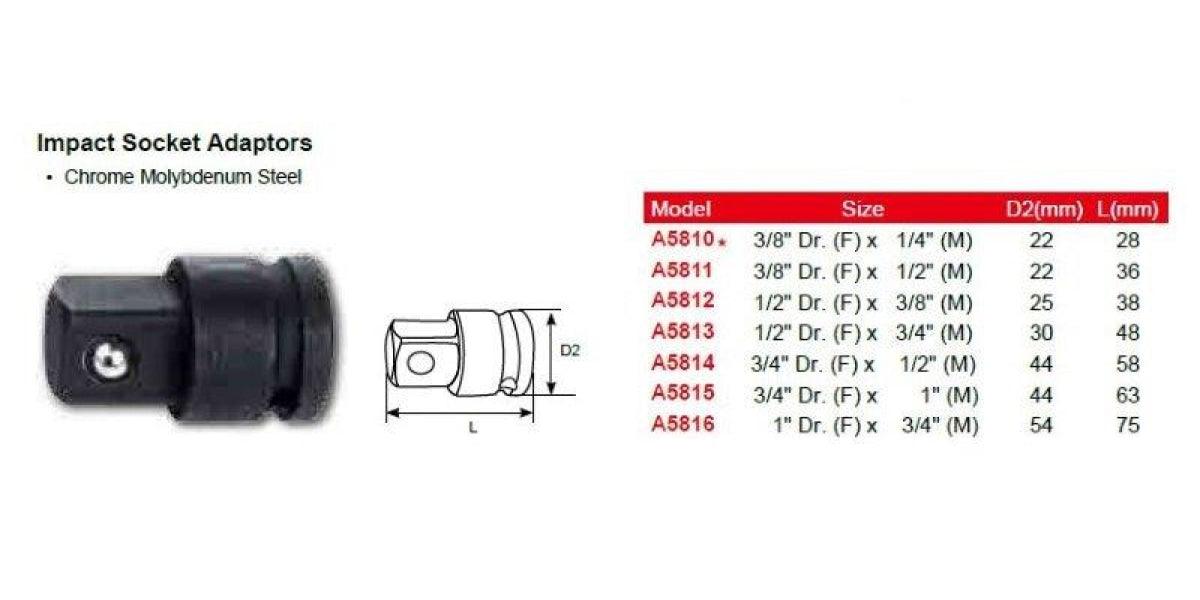 1/2 Dr (F) X 3/4(M) Air Impact Adaptor AMPRO A5813 - Modern Auto Parts 