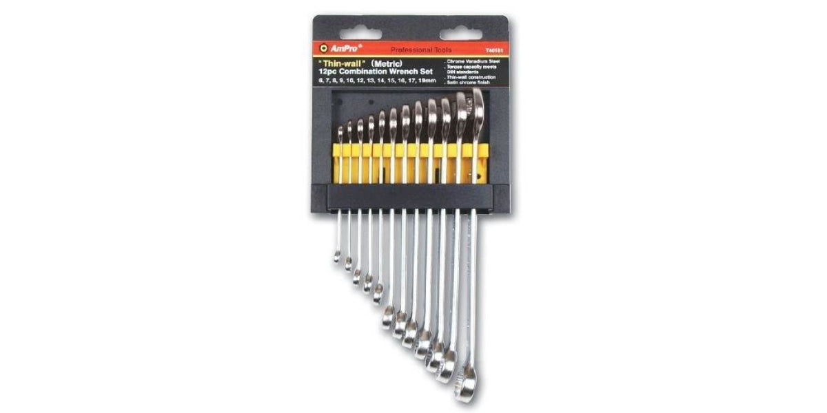 12Pc Combination Wrench Set (8 - 19Mm) AMPRO T40181 tools at Modern Auto Parts!