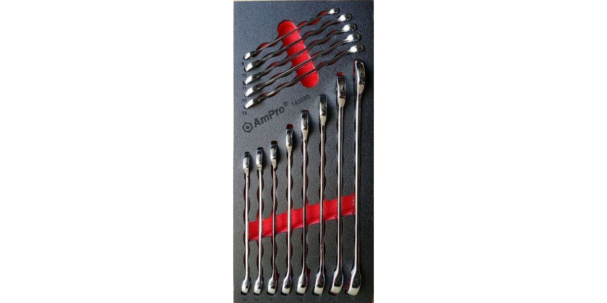 13Pc Long Style Combination Wrench Set Ft AMPRO T40086 tools at Modern Auto Parts!