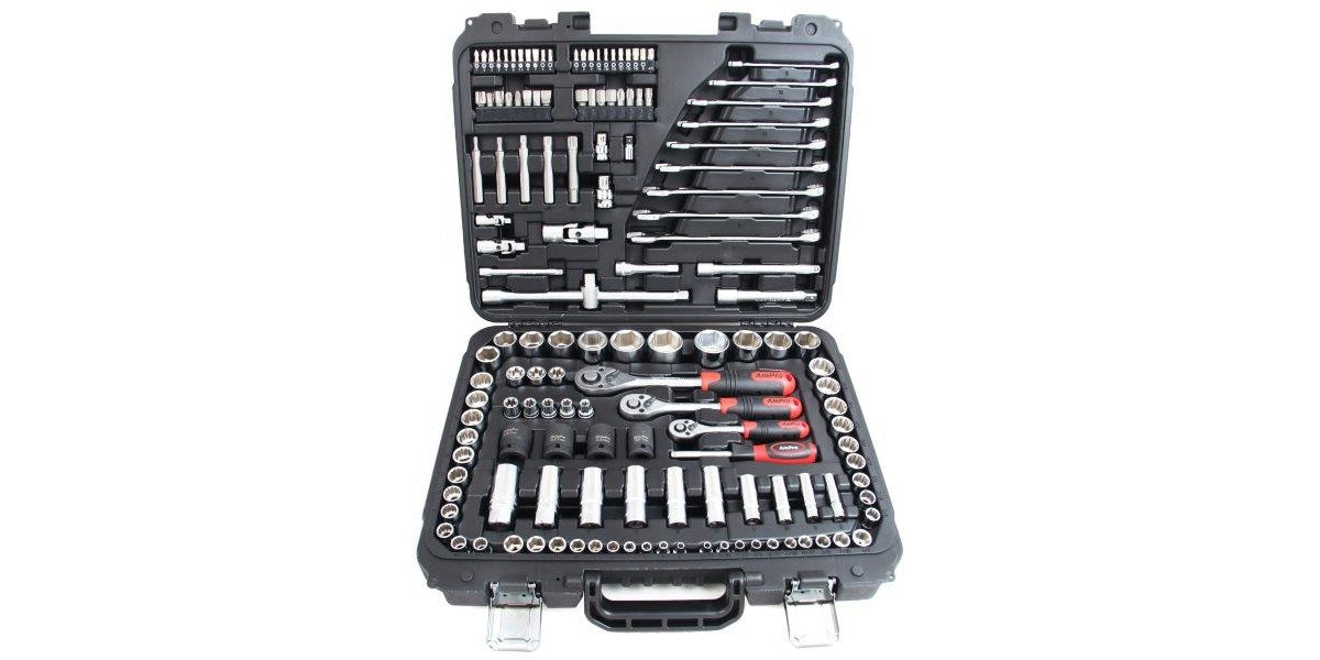 142Pc 1/4/3/8/1/2 Dr Socket & Bit Set AMPRO T46185 tools at Modern Auto Parts!