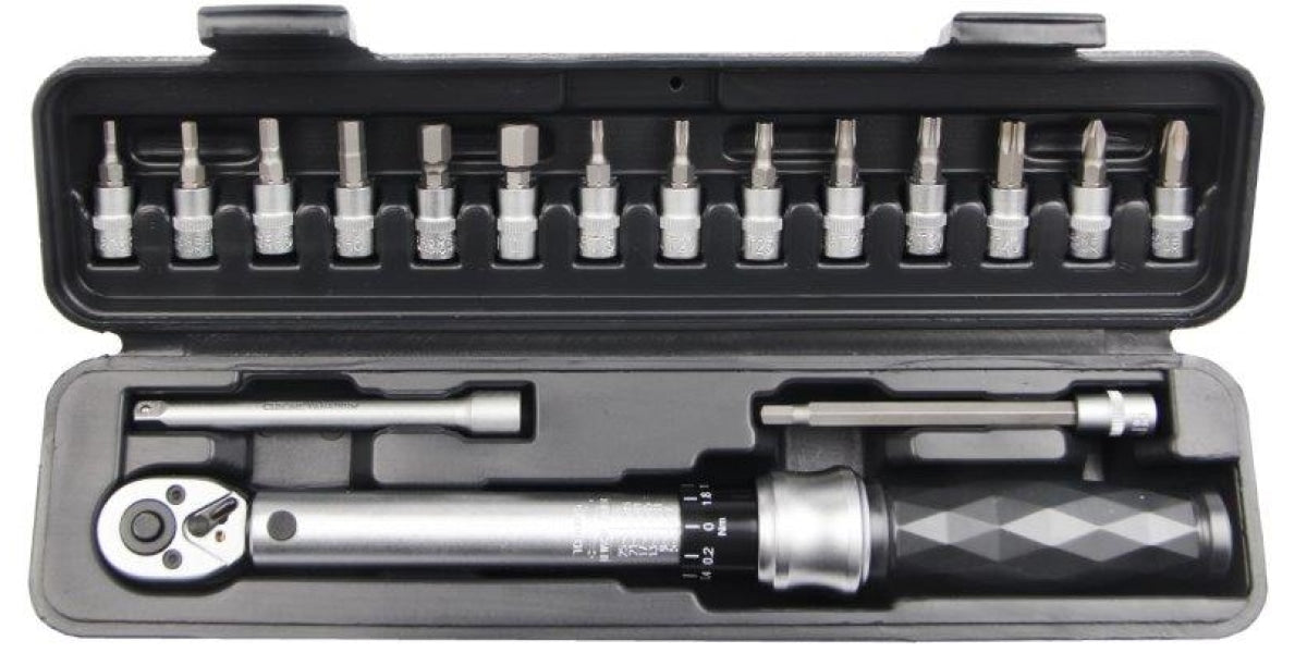 17Pc 1/4 Dr Ind Min I Torque Wrnch Set 5-25Nm Ampro T39979 Tools