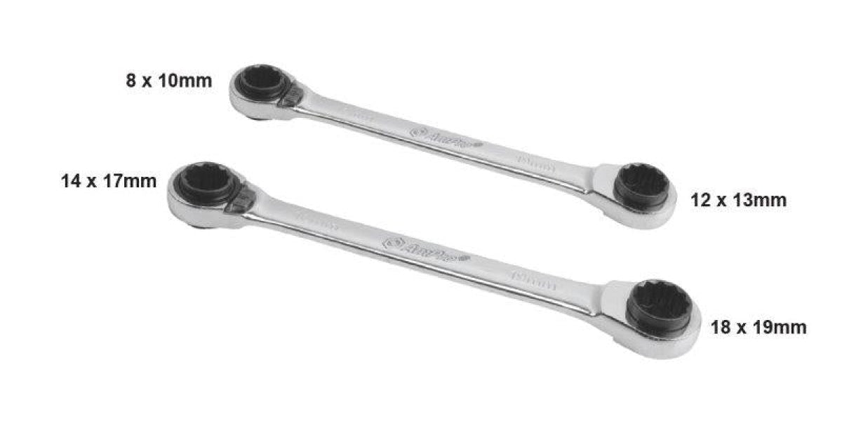 2Pcs 8-Size Rev Geared Ratcheting Wrench Set AMPRO T42515 tools at Modern Auto Parts!