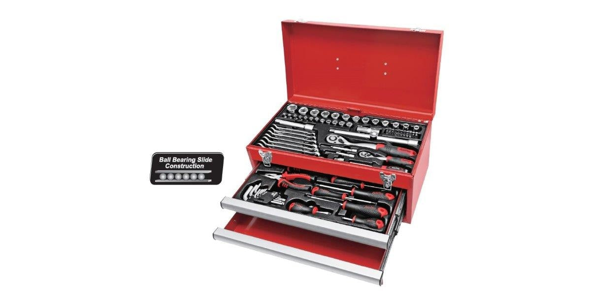 82Pc 1/4 & 1/2 Dr 2-Drawer Chest Tool Set AMPRO T47138 tools at Modern Auto Parts!