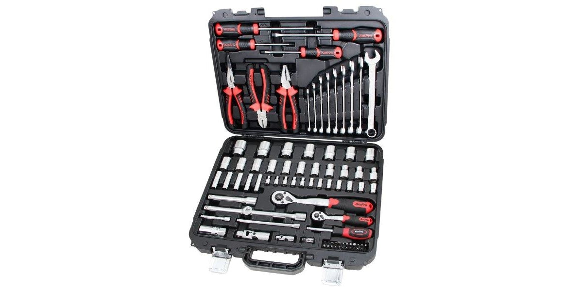 87Pc 1/4&1/2 Dr Bolt-Fit Socket & Tool Set AMPRO T52781 tools at Modern Auto Parts!