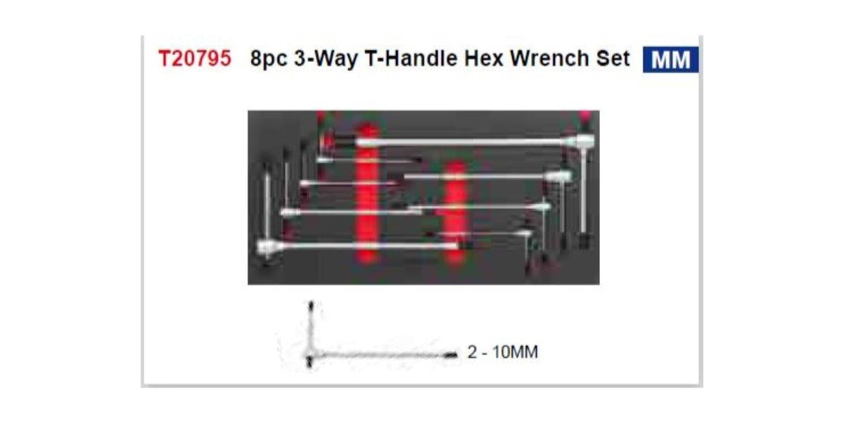 8Pc 3-Way T-Handle Hex Wrench Set Ft AMPRO T20795 tools at Modern Auto Parts!