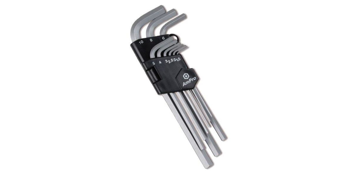 9Pc Long Hex Key Wrench Set (15-10Mm) AMPRO T22932 tools at Modern Auto Parts!
