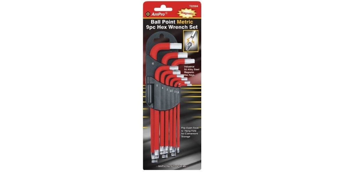 9Pc Magnetic Long Hex Wrench Set AMPRO T22984 tools at Modern Auto Parts!