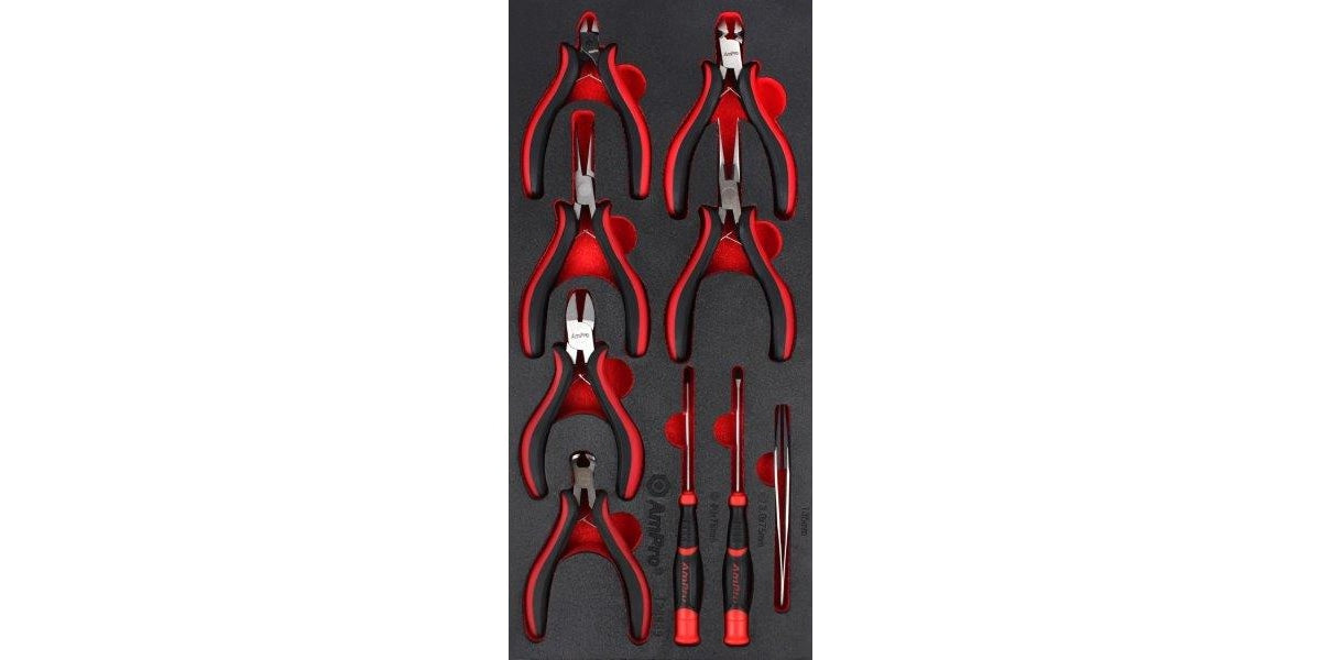 9Pc Mini Pliers & Prec Screwdriver Set Ft AMPRO T28939 tools at Modern Auto Parts!