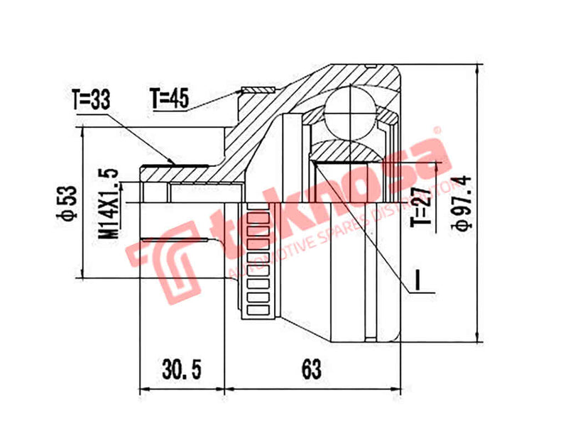 Outer Cv Joint Vw Passat B5 2000-2005 1.9Tdi Audi A4 1.9Tdi 2001-
