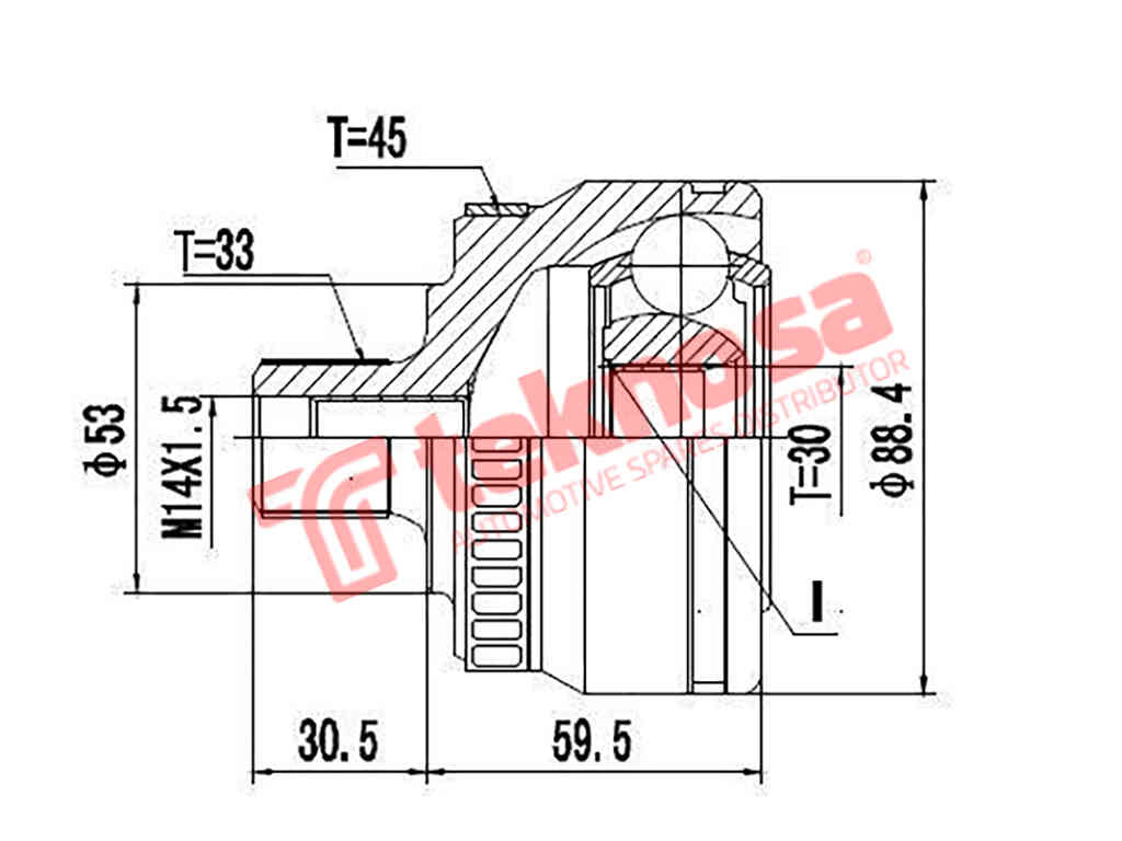 Ad5920A Outer Cv Joint Audi A4 1.8 1.8T Vw Passat 1.8T 1995-