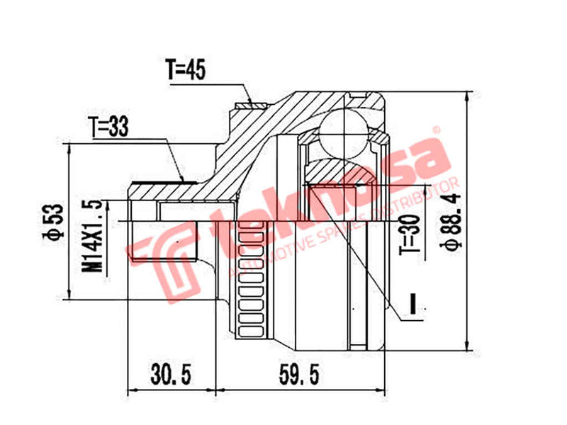 Ad5920A Outer Cv Joint Audi A4 1.8 1.8T Vw Passat 1.8T 1995-