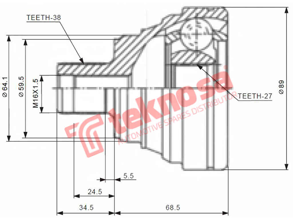 Ad5929A Outer Cv Joint Audi A4 2.8 V6 A6 2.8 V6 A6 4.2 V8 Quattro