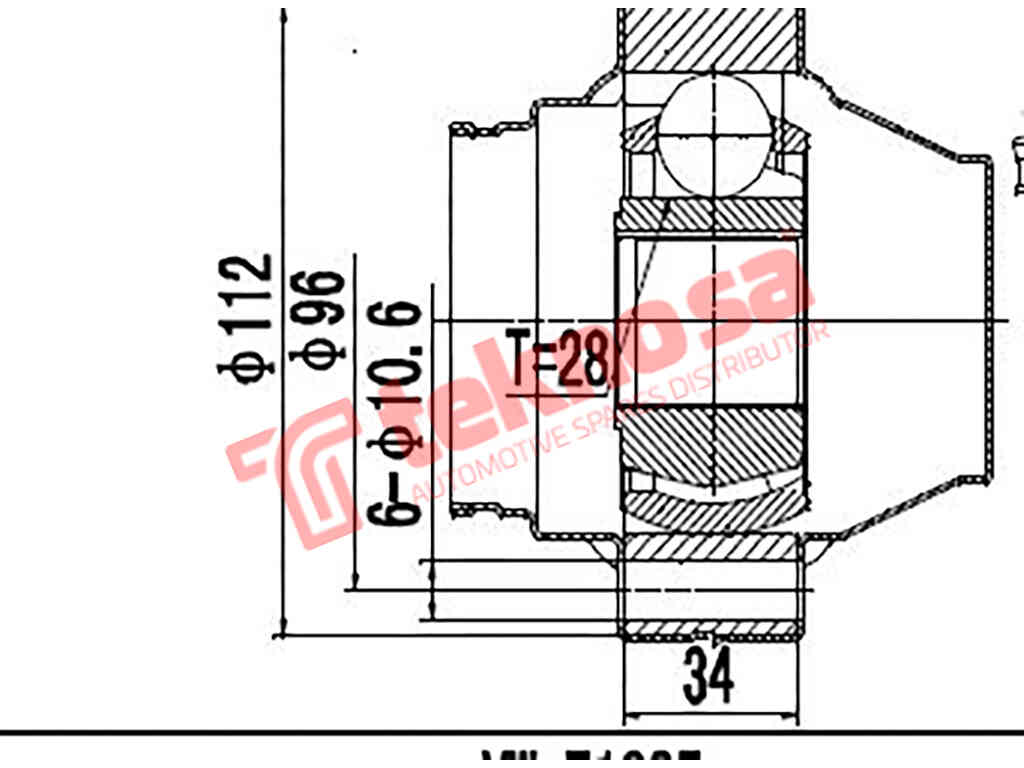 Inner Cv Joint Vw Amarok 2.0Tdi 2009- Porsche Cayenne 3.0Tdi 4.8S