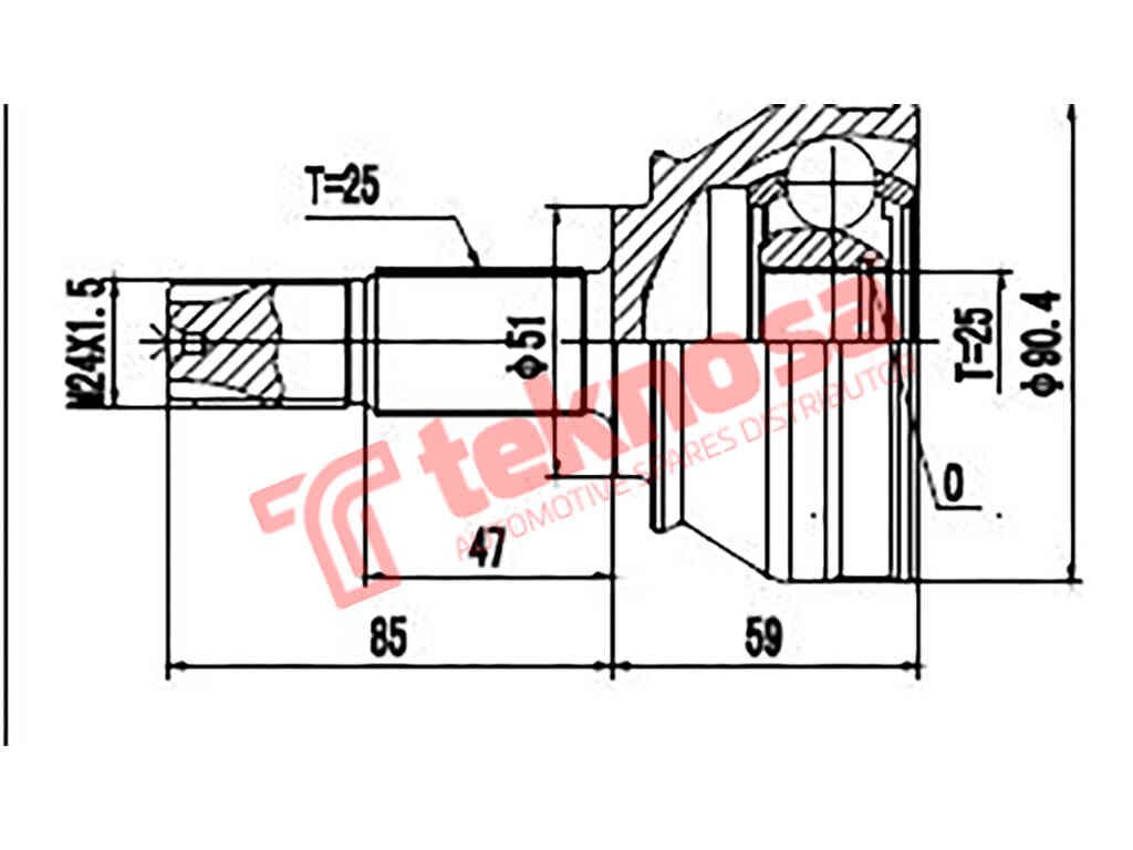 Af3001 Outer Cv Joint Alfa 147 1.6I Twin Spark 147 1.9Jtd Fiat Mu