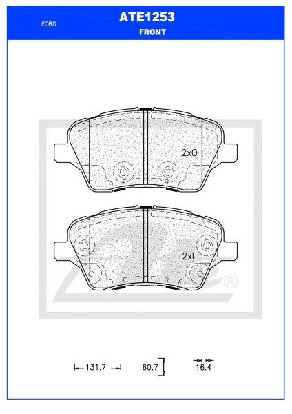 Brake Pads Front Ford Fiesta,Fiesta ST (SET LH & RH Wheel) ATE1253