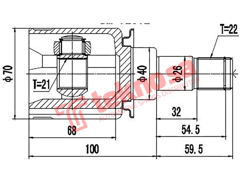 Inner Cv Joint Mini Cooper 2001-2006 W10/W11 Au4003