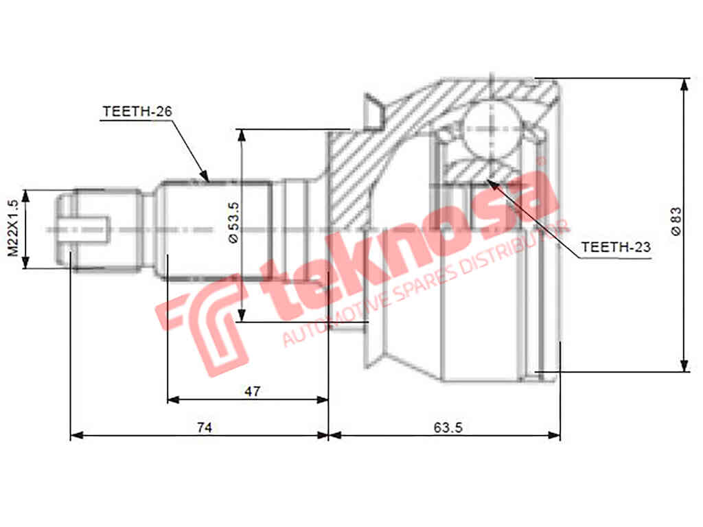 Au5710 Outer Cv Joint Mini Cooper 1 R53 1.6 W11B16A 2004-