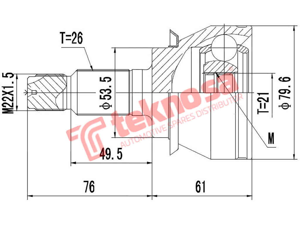 Outer Cv Joint Mini Cooper 2001-2006 W10/W11 Isuzu N-Series Au571