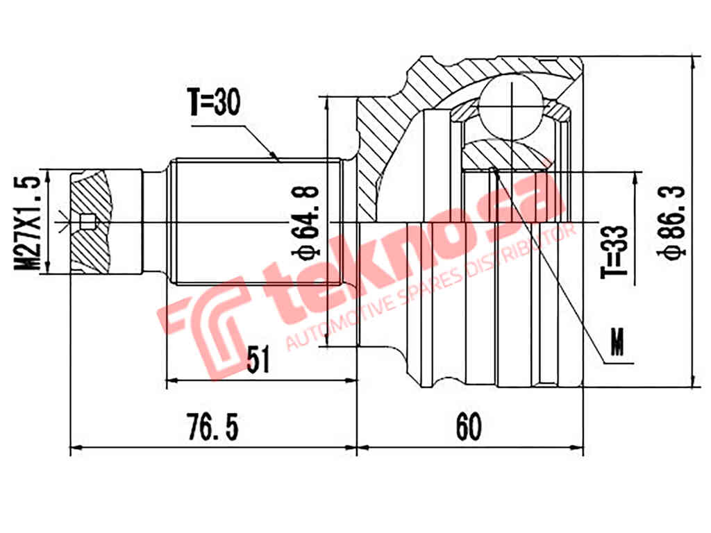 Bm3001 Outer Cv Joint Bmw X3 2.0D 2.5I 3.0D Xdrive 30D E83 2004-