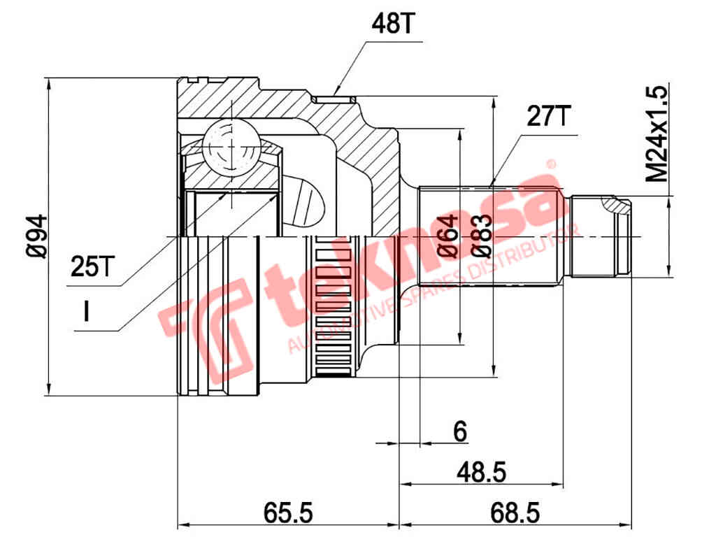 Bm74367A Outer Cv Joint Bmw 320D 323I 325I/Ti 328I E46 Z4 2.5I 3.