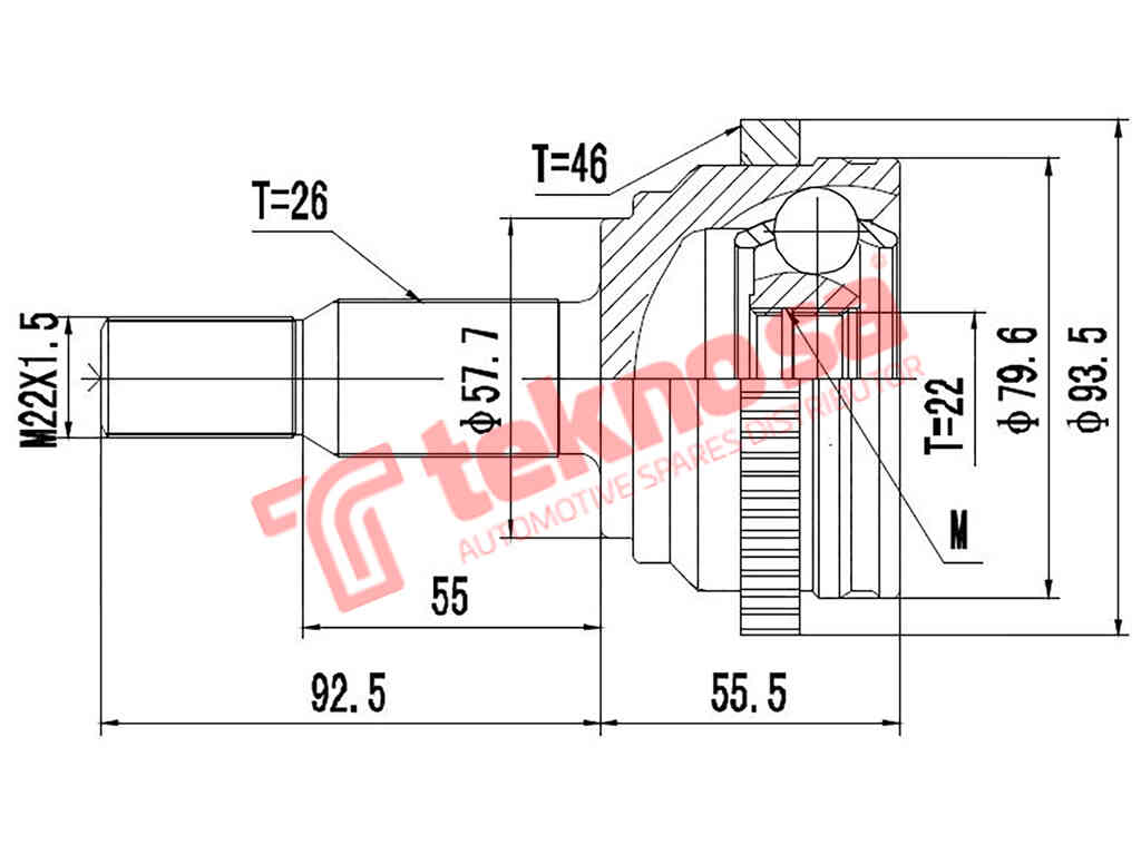 Ch5714A Outer Cv Joint Chrysler Pt Cruise 2.2 Om646 2003-2006