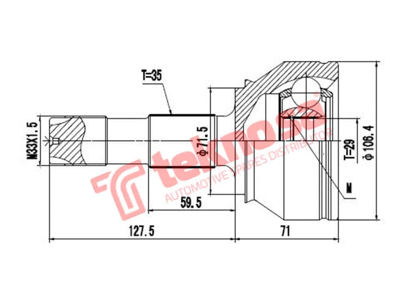 Outer Cv Joint Fiat Ducato 2.3Jtd Peugeot Boxer 2.2 Ct3009
