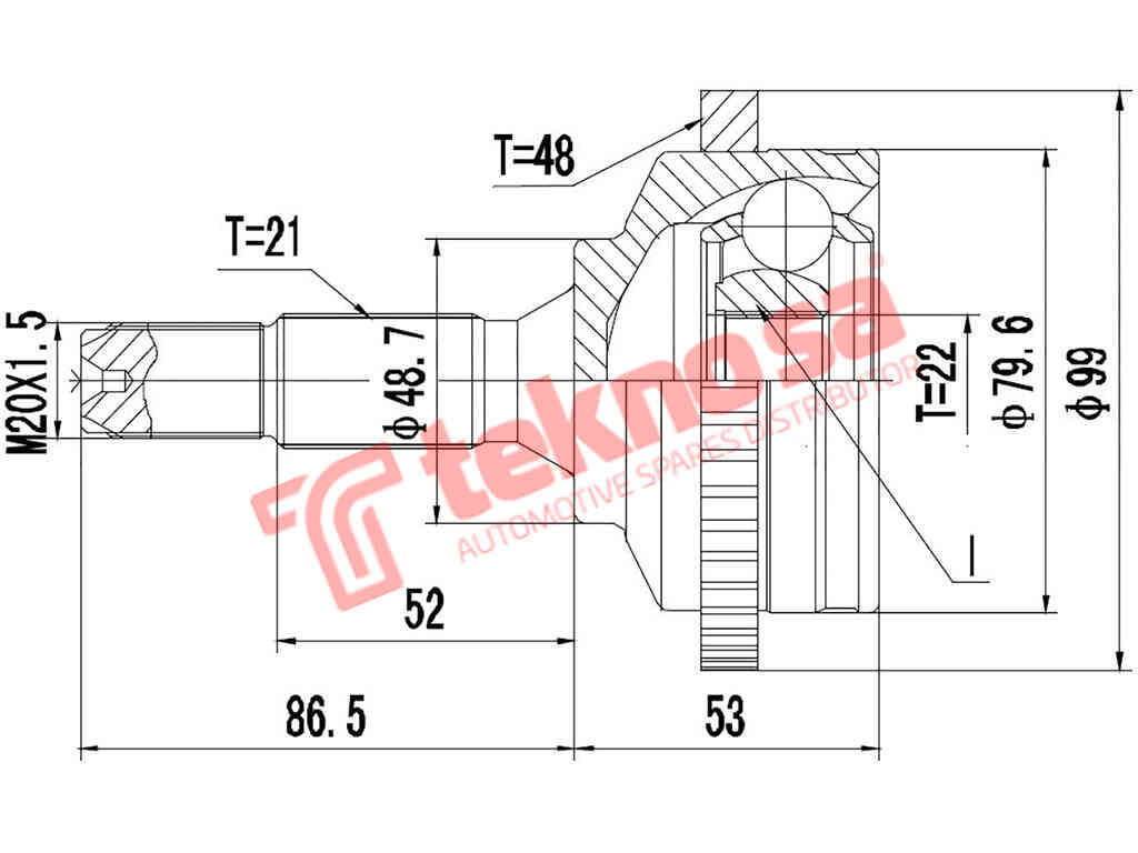 Ct5721A Outer Cv Joint Peugeot 206 1.4 Popart Xr Xline 1.4Hdi 200