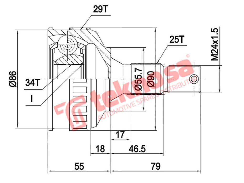 Ct5920A Outer Cv Joint Citroen Xsara 2.0I 2001- Xsara 2.0Hdi 2002