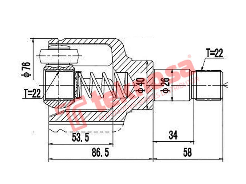 Inner Cv Joint Peugeot 206 1.4 1.6 1998-2010 Ct6417