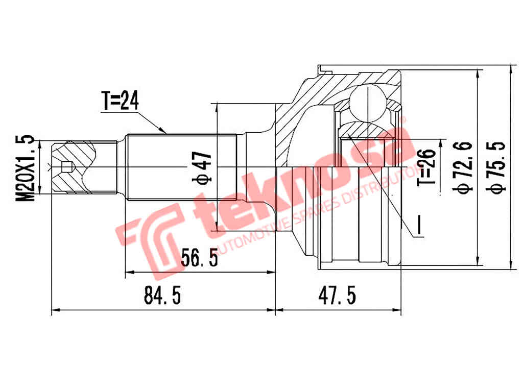 Da3003 Outer Cv Joint Daihatsu Charade Mk Vii 1.0 1Krfe 2007-2014