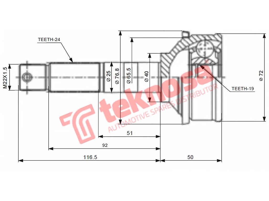 Da5920 Outer Cv Joint Daihatsu Charade Cx,Charade Turbo Cb12 Cb60