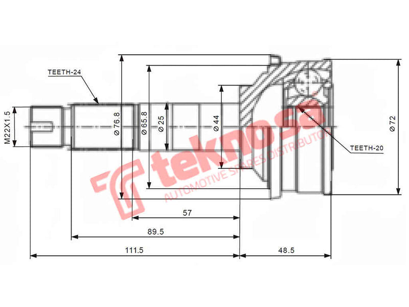 Da5933 Outer Cv Joint Daihatsu Cuore Ed-20 Ej-De Ej-V 1997-2001