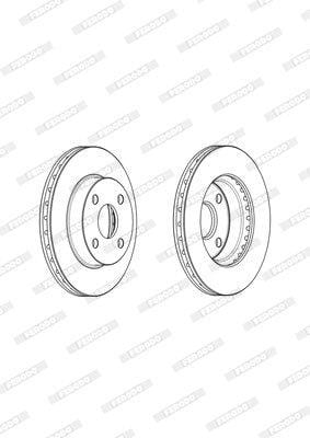 Brake Disc Vented Front Toyota Corolla P145 (Single) Ferodo