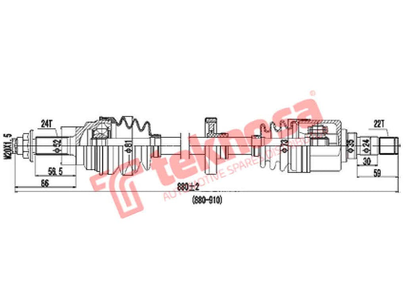 Dki101 Complete Drive Shaft Rh Kia Picanto 1.1 G4Hg 2004-2011 Kia