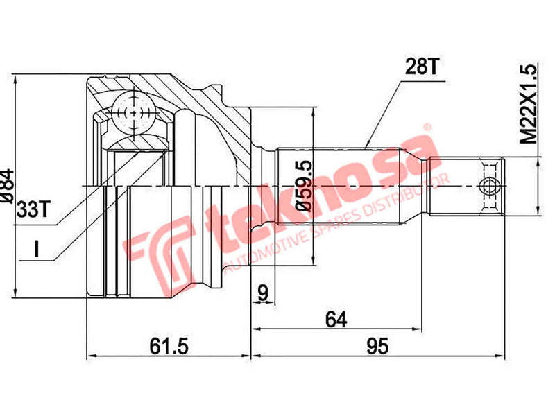 Do3001 Outer Cv Joint Dodge Caliber 1.8Sxt 2.0Crd Sxt 2.4Rt Jeep