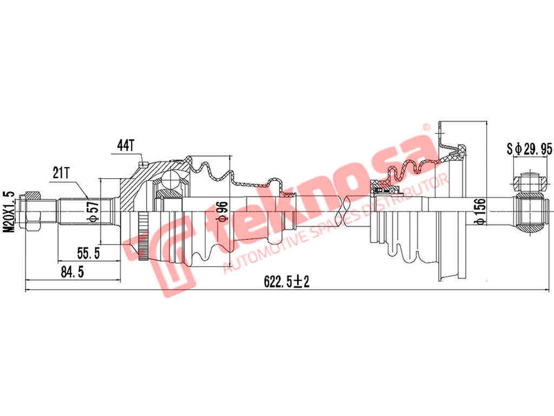 Dre200A Complete Drive Shaft Abs Lh Renault Clio 1.4Rt 2.0 Clio 2