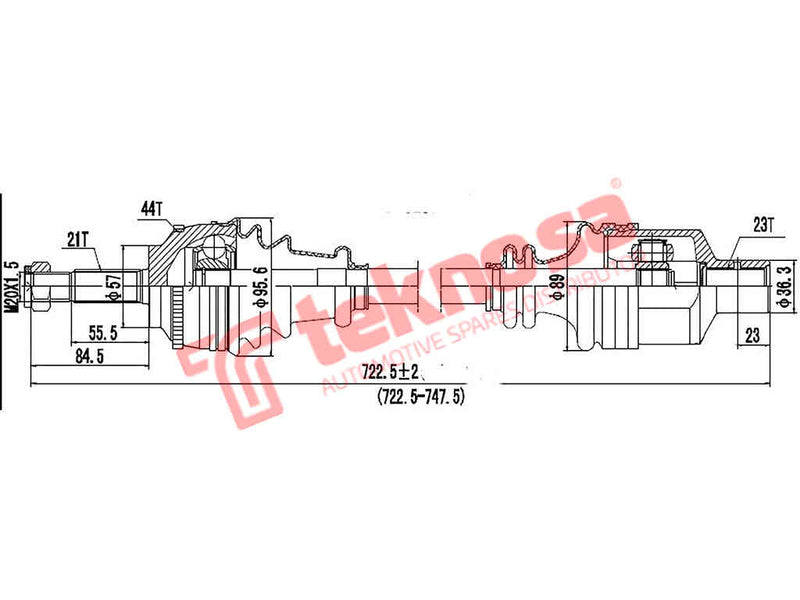 Dre201A Complete Drive Shaft Abs Rh Renault Clio 1.4Rt 2.0 Clio 2
