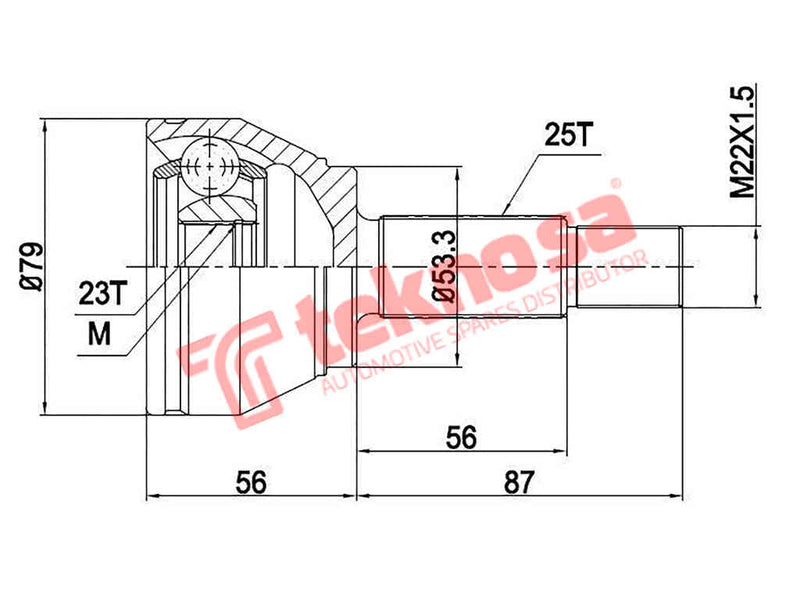 Fd3007 Outer Cv Joint Ford Diesta 2 1.6I Fiesta 3 1.4I 1.6Tdci Fi